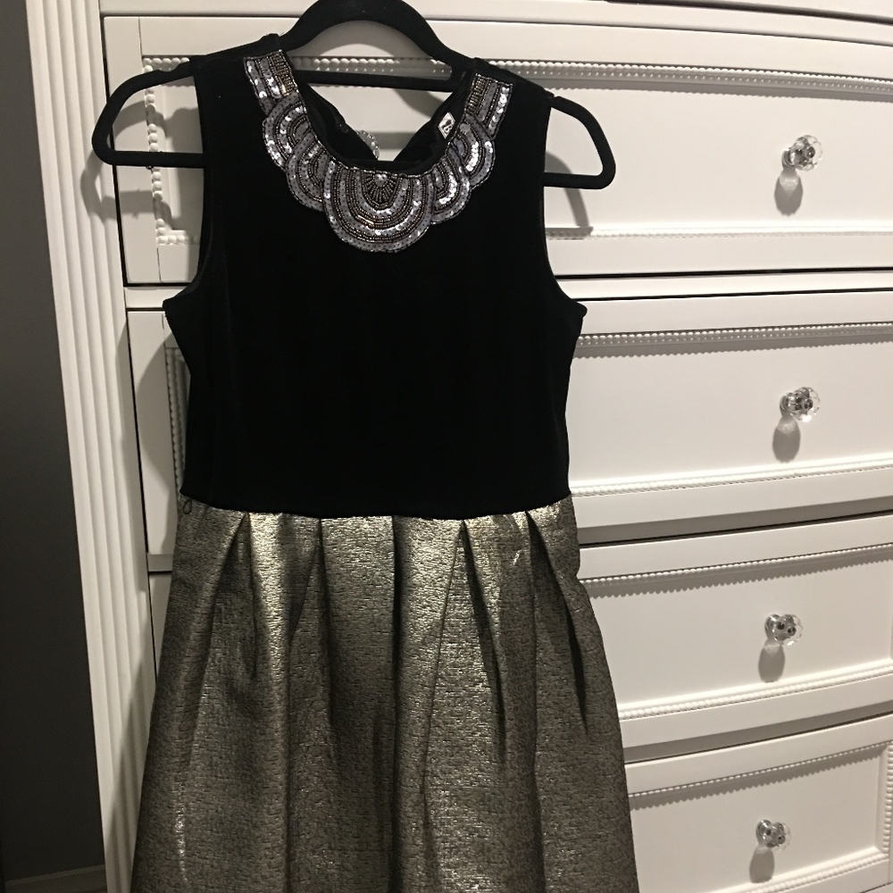 grey and black dress